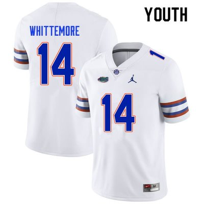 Youth Florida Gators #14 Trent Whittemore NCAA Nike White Authentic Stitched College Football Jersey WVG3662CE